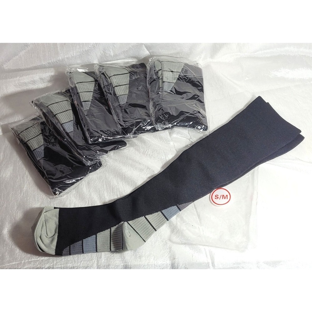 6 Pairs NextGen Active Premium Compression Socks 20-30mmHg - Black - S/M
